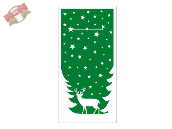 300 Stk. Weihnachten Pocket-Serviette 40x40cm 1/8 Falz Motiv Lennert grün