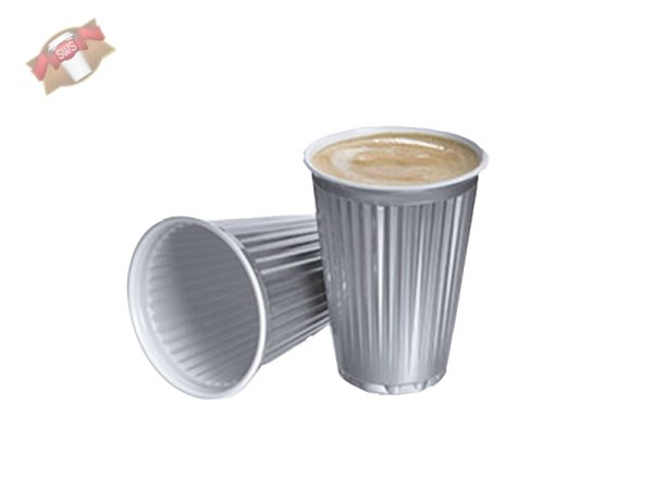 100 Automatenbecher 150 ml Ø 70,3 x 88 mm silber weiß