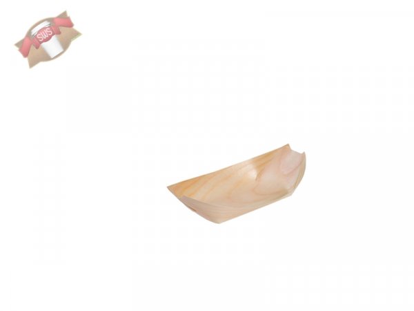 100 Stk. Holz Schiffchen Fingerfood Schale aus Holz 9x6 cm