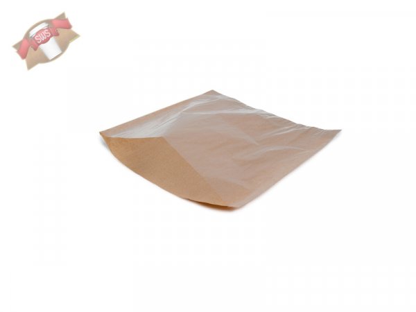 1000 Stk. Papier Flachbeutel 16,5 x 17,5 cm braun