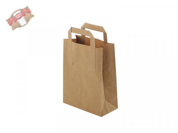 250 Stk. braune Tragetaschen 30x12,5x40,5 cm aus Recyclingpapier