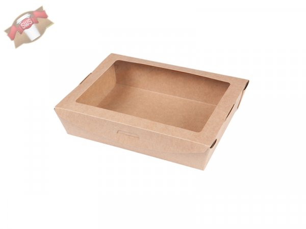 300 Stk. Bio Kartonbox mit Fenster beschichtet 1100 ml