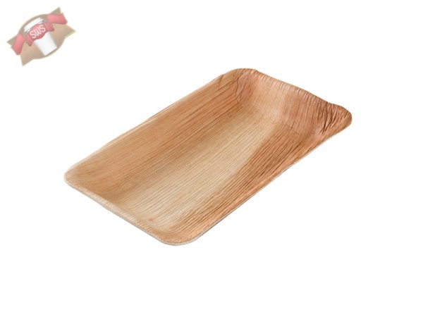 200 Stk. Palmblatt Teller eckig 25x15 cm tief