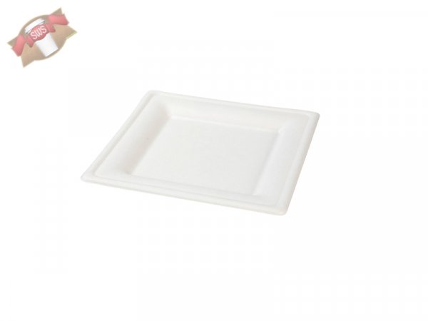 500 Stk. Zuckerrohr (Bagasse) Teller quadratisch 20x20 cm