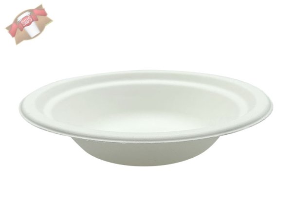 50 Stk. Suppenterrine Suppenschale 400 ml Ø 178x40,6 mm Bagasse weiß