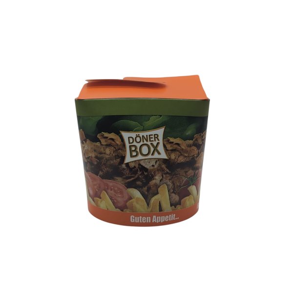 50 Stk. Faltboxen Dönerboxen Pommesboxen 16oz 500ml Neutralmotiv Döner Kebab Box