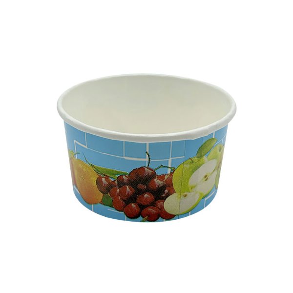 50 Stk. Eisbecher Hartpapierbecher 125 ml Früchte Hellblau Ø 85 x 43 mm