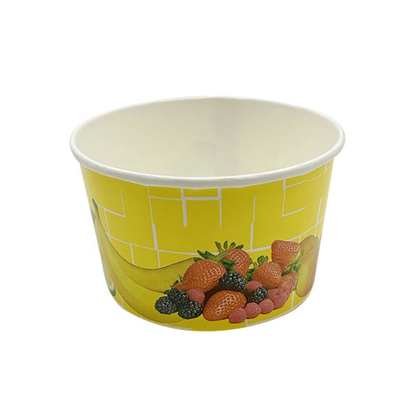50 Stk. Eisbecher Hartpapierbecher 200 ml Früchte Gelb Ø 92 x 55 mm