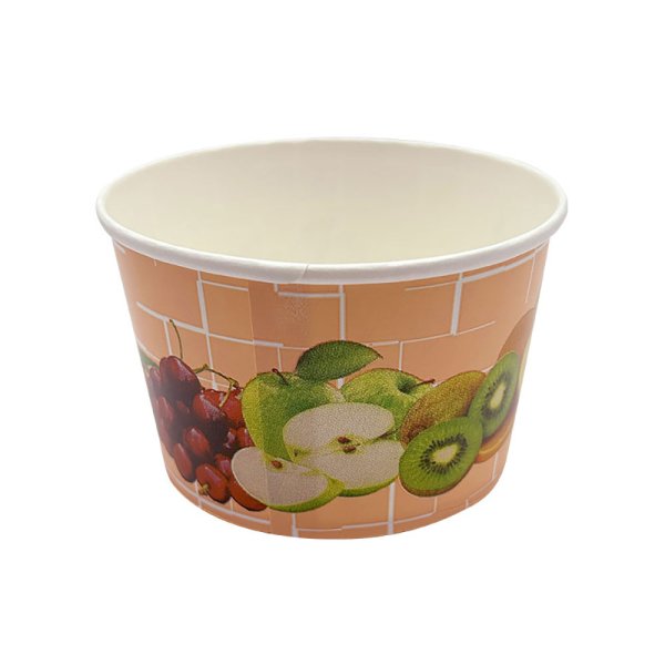 50 Stk. Eisbecher Hartpapierbecher 270 ml Früchte Lachs/Rosa Ø 101 x 63 m