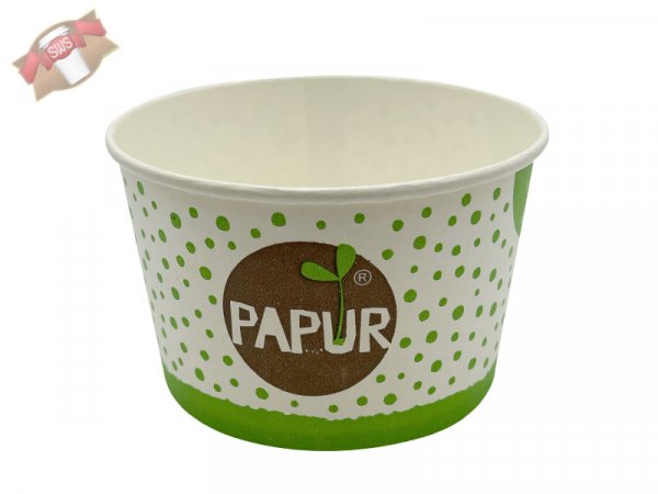50 Stk. Becher Papiereisbecher Eisbecher 340 ml Ø 97 x 63 mm PAPUR Druck
