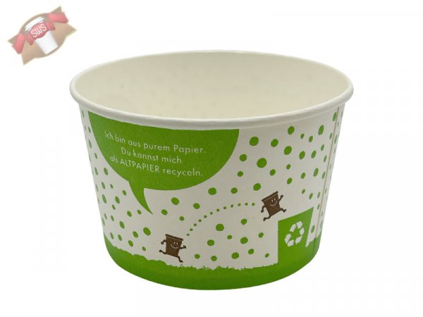 50 Stk. Becher Papiereisbecher Eisbecher 340 ml Ø 97 x 63 mm PAPUR Druck