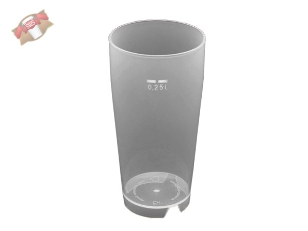 360 Stk. Mehrwegbecher Eichstrich bei 0,25 l transparent PP