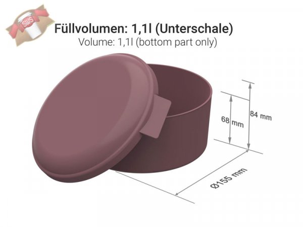 35 Stk. Mehrweg Menübox "ToGo" rund rot Ø 159 x 84 mm