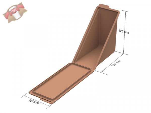 50 Stk. Mehrweg Sandwichboxen „ToGo“, braun 185 x 75 x 90 mm