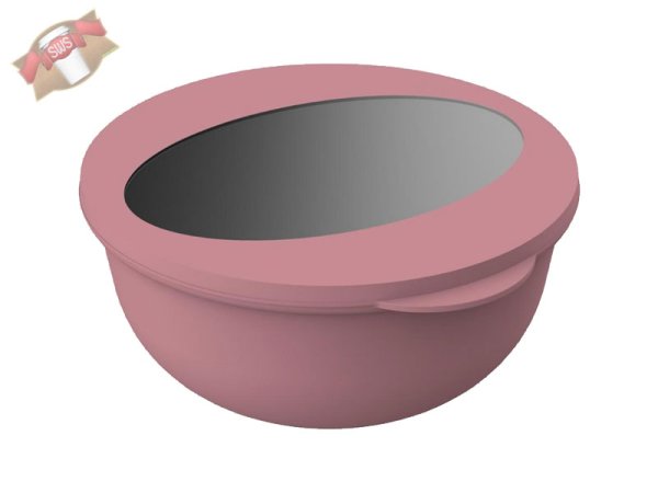 15 Stk. Mehrweg Salatschalen Food-Bowl To Go 1,0 l 82 x Ø 168 mm rot/transparent