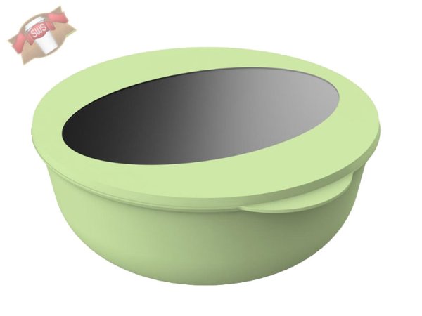 15 Stk. Mehrweg Salatschalen Food-Bowl To Go 2,2 l 92 x Ø 228 mm grün/transparent