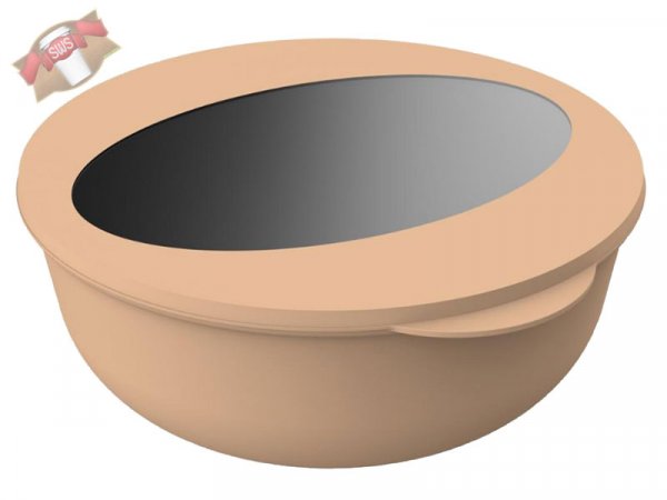 15 Stk. Mehrweg Salatschalen Food-Bowl To Go 2,2 l 92 x Ø 228 mm braun/transparent