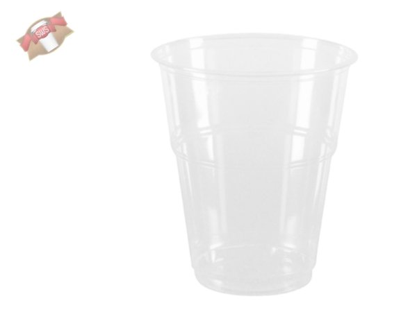 70 Stk. PLA-Trinkbecher 300 ml klar; Ausschankbecher Plastikbecher