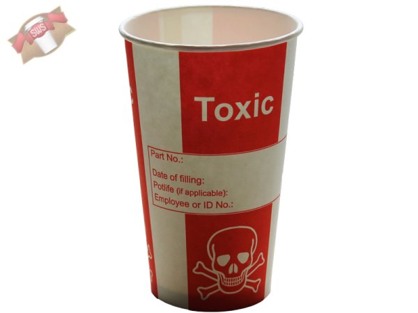 100 Stk. Becher mit Warnhinweis 400 ml Mischbecher Chemikalienbecher
