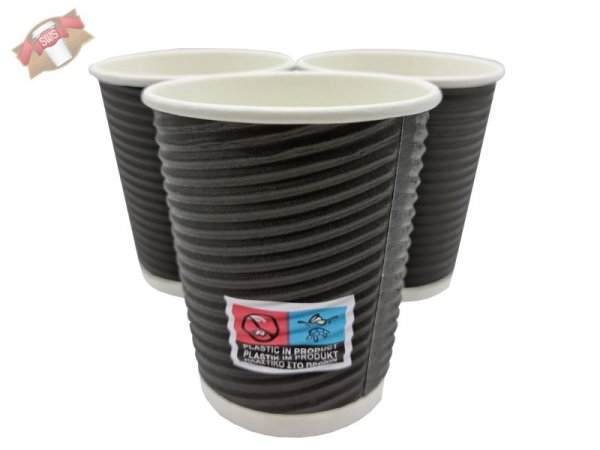 50 Stk. Coffee to Go Becher Ripple Cups 0,2 ltr. Hartpapier mit PE-Beschichtung
