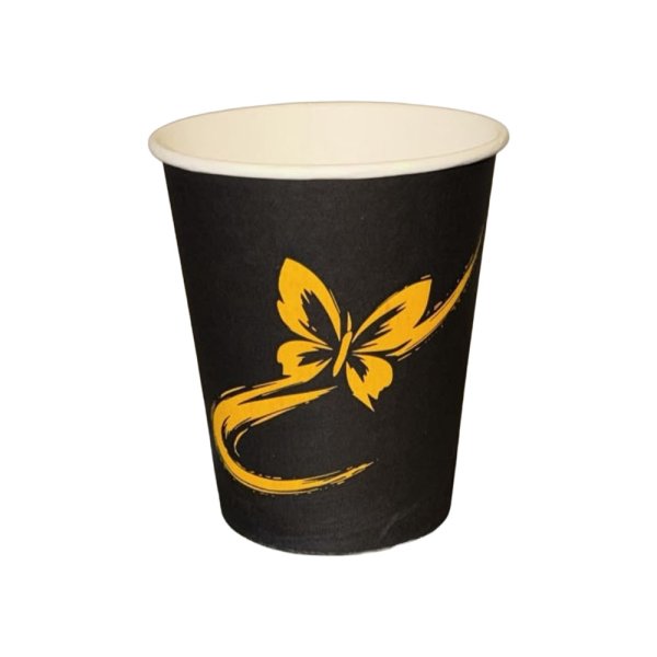 50 Stk. Coffee To Go Becher „New Butterfly“ 200 ml 8 oz Ø 80 x 90 mm