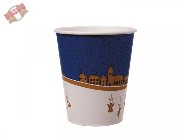 75 Stk. Glühweinbecher Kakaobecher Becher 200 ml Winterlandschaft