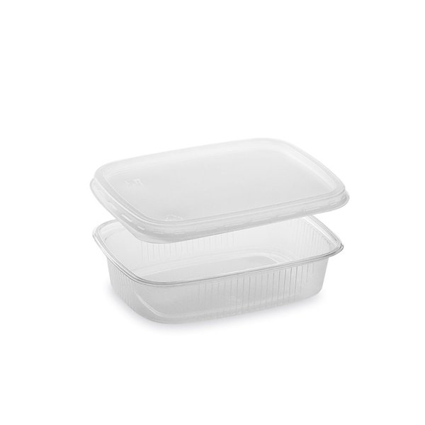 500 Stk. Rechteckbecher Feinkostbecher 125 ml mit Deckel Becher Gastro aus PP