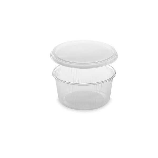 250 Stk. Rundbecher Feinkostbecher 250 ml mit Deckel Becher Gastro aus PP