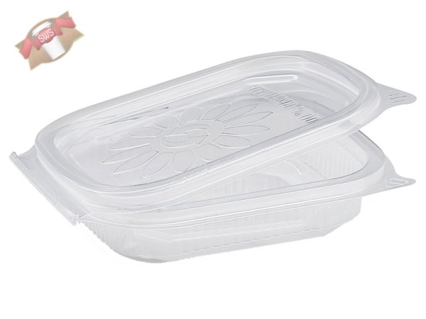 50 Stk. Feinkostbecher PP mit Deckel Ripboxx Tiny klar 125 ml 127 x 108 x 27 mm