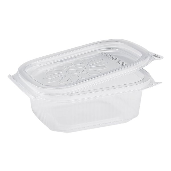 50 Stk. Feinkostbecher PP mit Deckel Ripboxx Tiny klar 250 ml 127 x 108 x 44 mm