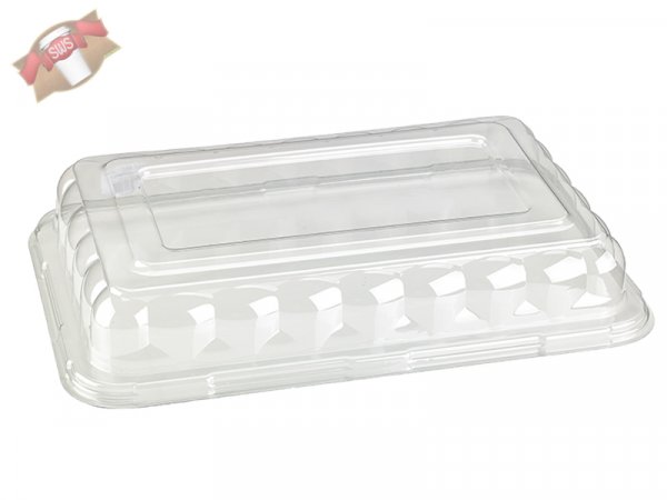 24 Stk. PET-Deckel für Zuckerrohr Teller 318x320 mm