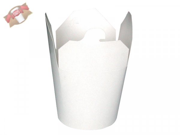 500 Stk. Bio-Faltbox Pommes Dönerbox Asiabox Nudelbox Ø 80 H 100 mm weiß
