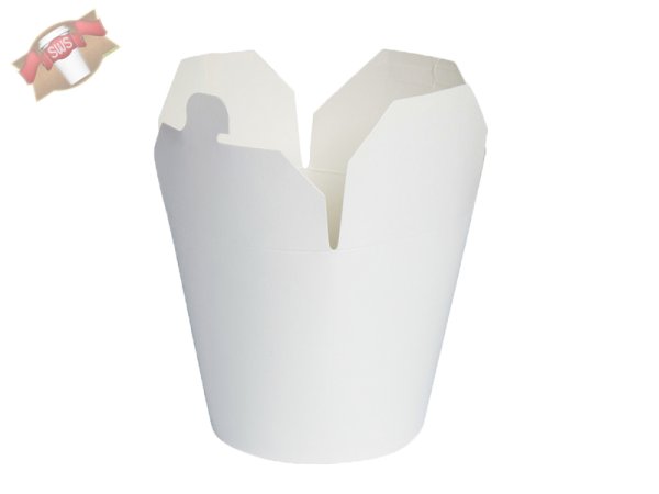 500 Stk. Bio-Faltbox Pommes Dönerbox Asiabox Nudelbox Ø 95 H 120 mm weiß