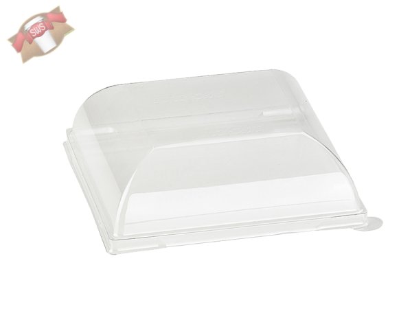 100 Stk. PET-Deckel für Zuckerrohrteller 110x110 mm
