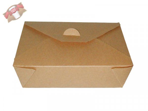 200 Stk. Bio-Faltbox Pommes Döner Asiabox Nudelbox 215x160x50 mm braun