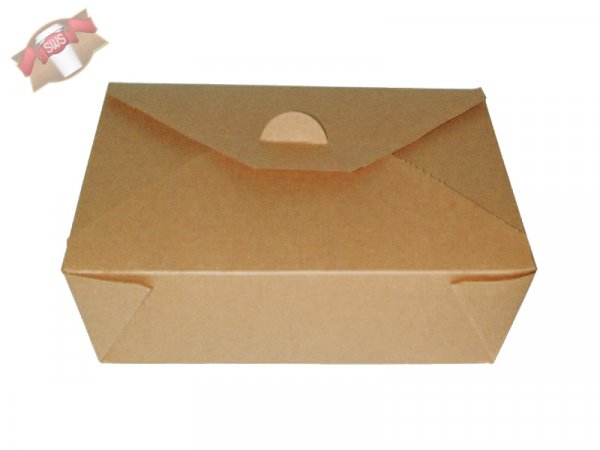 200 Stk. Bio-Faltbox Pommes Döner Asiabox Nudelbox 212x160x64 mm braun