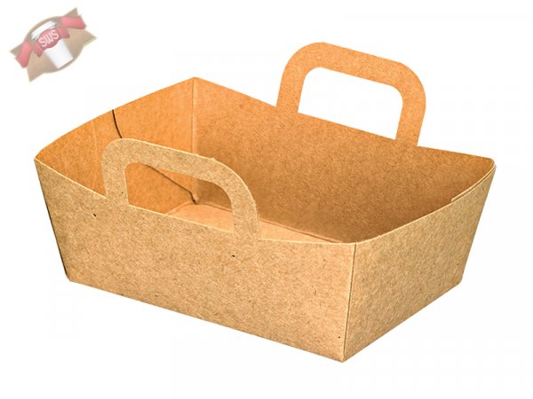 500 Stück Bio Mini-Schale aus Karton mit Henkeln 95x70x35mm
