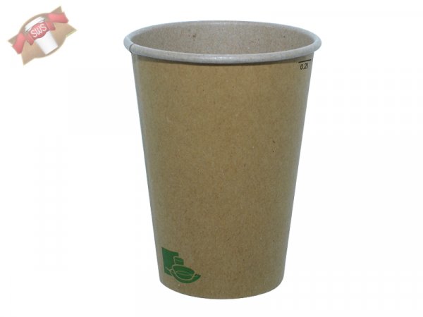 1.000 Stück Bio Becher braun Ø 70mm H 92mm 210ml