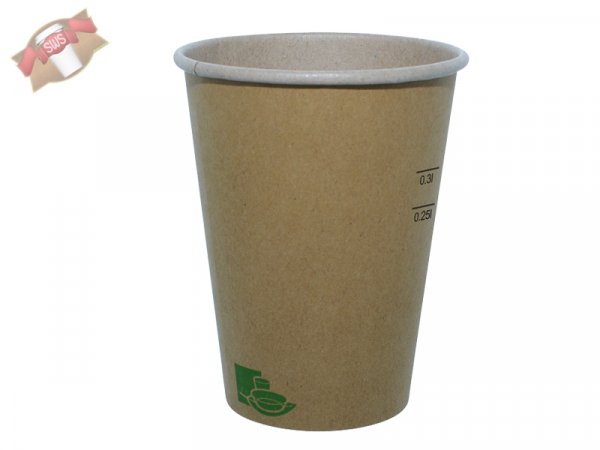1.000 Stück Bio Becher braun Ø 90mm H 112mm 350ml