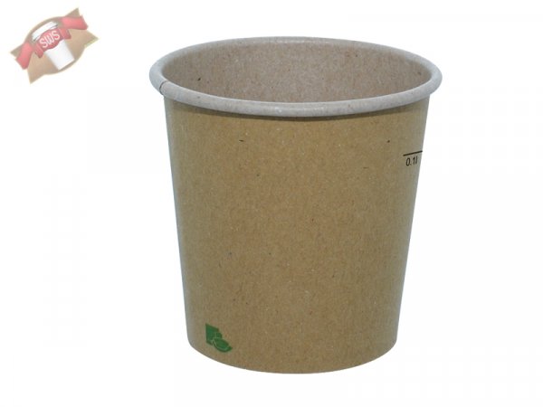 1.000 Stück Bio Becher braun Ø 62mm H 60mm 120ml