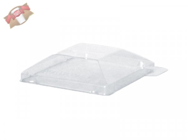 200 Stk. PET-Deckel quadratisch für Plastikteller 65x65 mm