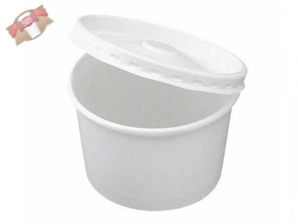 500 Stk. Pappbecher und Deckel Suppe Ø 90 mm H 61 mm 240 ml