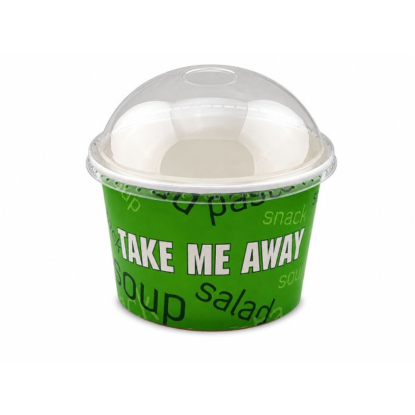 100 Stk. Salatbecher To Go 850 ml „Take Me Away“ Ø 140 x 87 mm mit PET-Domdeckel