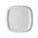 100 Stk. eckige Pappteller 24 x 24 x 2 cm weiß aus Frischfaser – Imbissteller