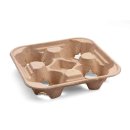 300 Stk. 4-Cup Carrier Becher Tragetablett – PAP-Rec Becherhalter 220x220x45mm