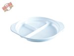 100 Stk. Mehrweg-Menüteller Plastikteller PP 3-geteilt mit Griff Ø 22 cm
