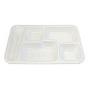 200 Stk. Menüteller XPS 5-geteilt 351 x 264 x 27 mm weiß mit Besteckplatz