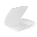 200 Stk. Menüboxen Lunchboxen HP4 Bagasse 245x210x72 mm weiß – ungeteilt