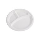 500 Stk. Teller rund 3-geteilt – Bagasse – Ø 23 cm